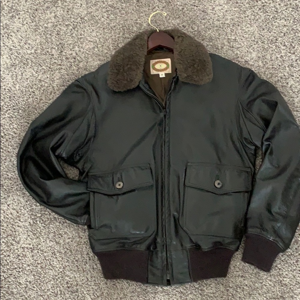 Vintage Leather Bomber Jacket